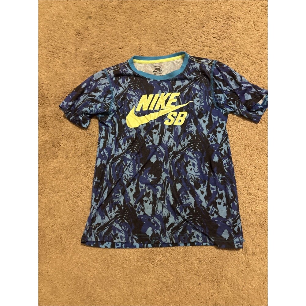 Kids Nike SB Blue Paint Splatter printed tee size medium Dri-fit